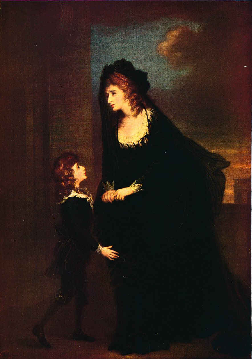Pani Siddons i jej syn w tragedii Izabeli, 1784 autorstwa William Hamilton
