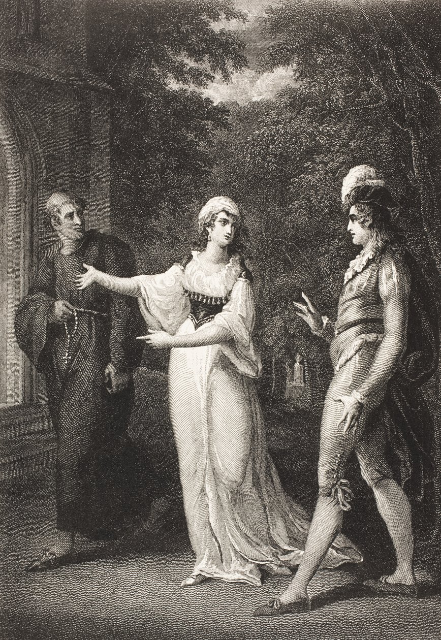Ogród Olivii, Akt IV, Scena III, z "Dwunasta noc, albo co zechcesz", z The Boydell Shakespeare Gallery, wyd. koniec XIX wieku autorstwa William Hamilton