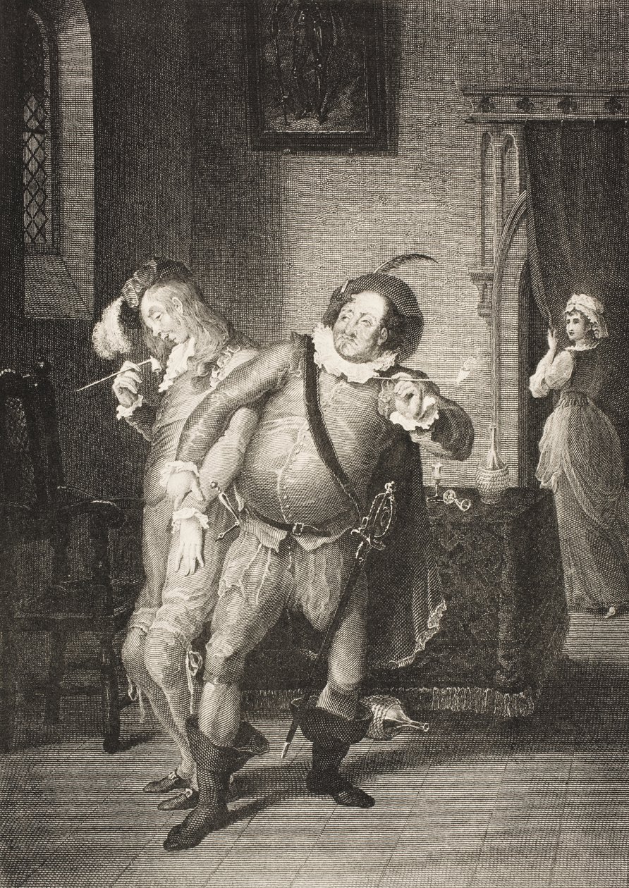 Dom Olivii, akt II, scena III, z „Nocy Trzech Króli, albo co chcesz”, z The Boydell Shakespeare Gallery, wydana pod koniec XIX wieku autorstwa William Hamilton