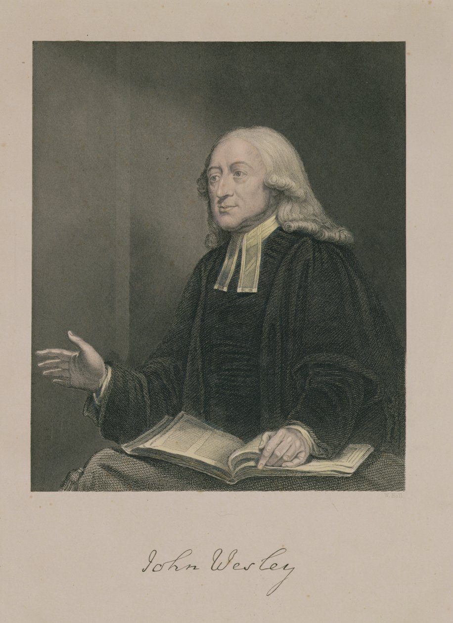 Portret Johna Wesleya (1703-91) rytowany przez Williama Holla (1807-71) wydany przez A. Fullarton und Co. autorstwa William Hamilton