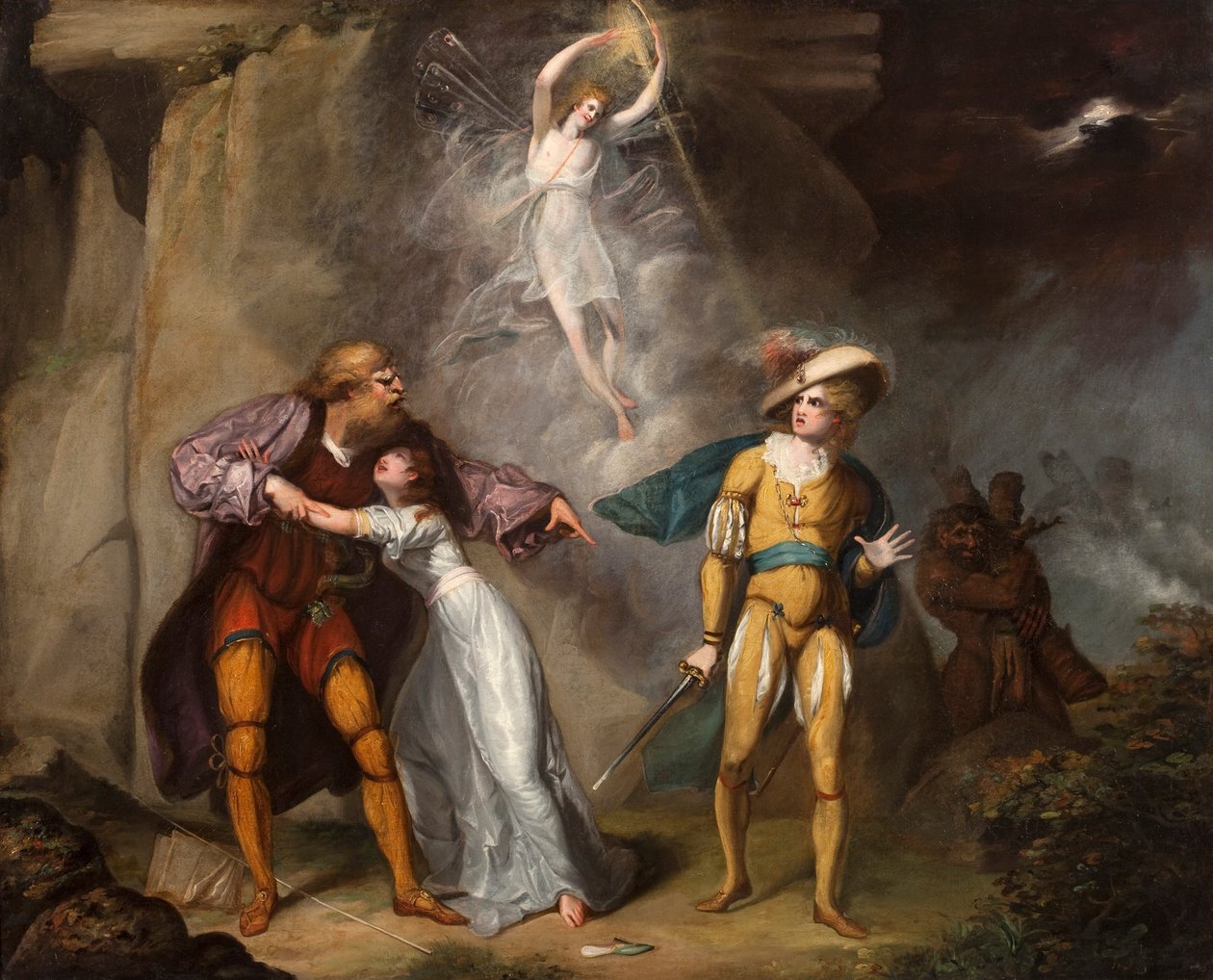 Scena z "Burzy", ok. 1790 (olej na płótnie) autorstwa William Hamilton