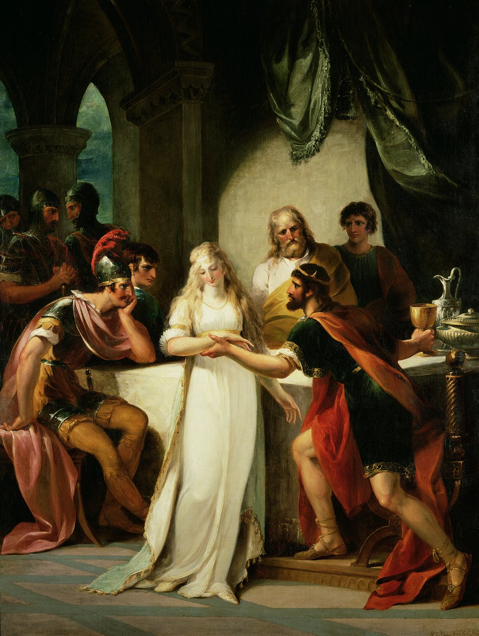 Vortigern i Rowena, 1793 autorstwa William Hamilton