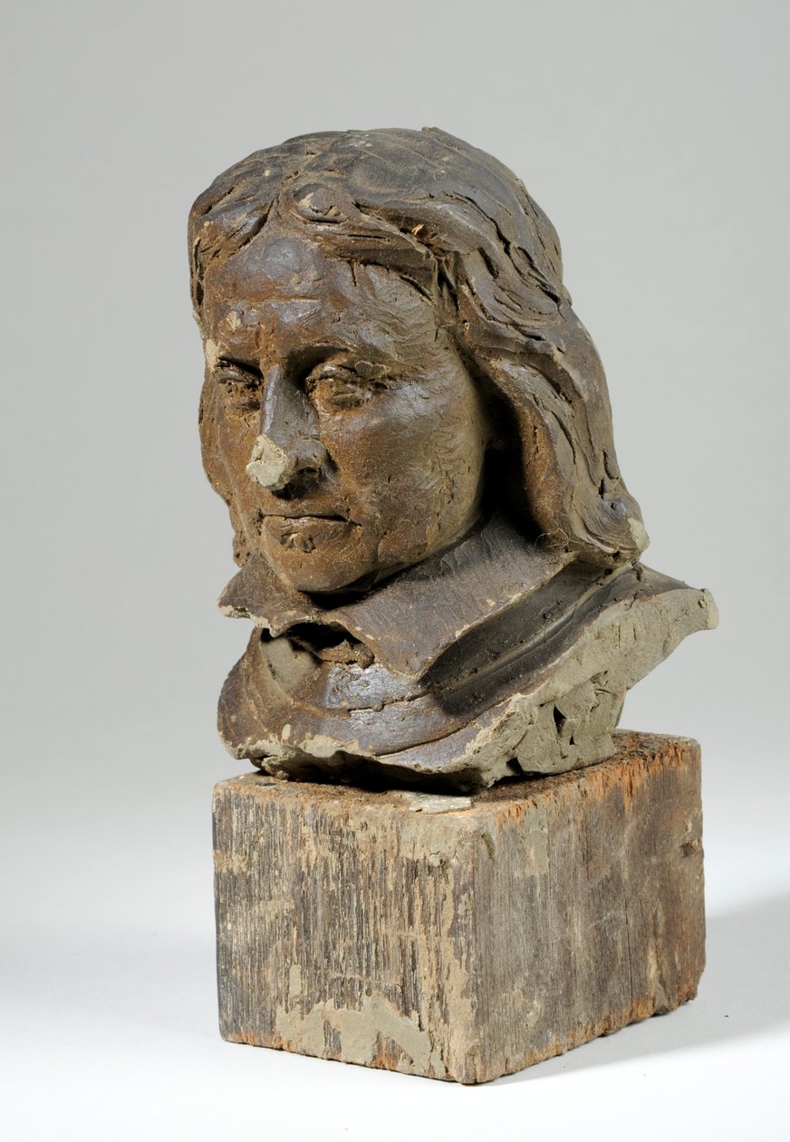 Portret Olivera Cromwella (wosk i drewno) (patrz także 440363) autorstwa William Hamo Thornycroft