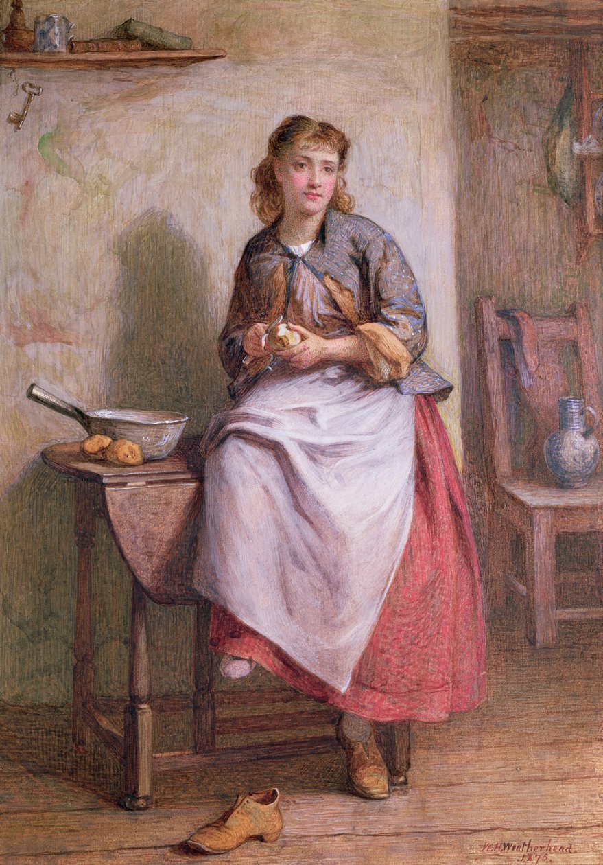 Dziewczyna obierająca ziemniaki autorstwa William Harris Weatherhead