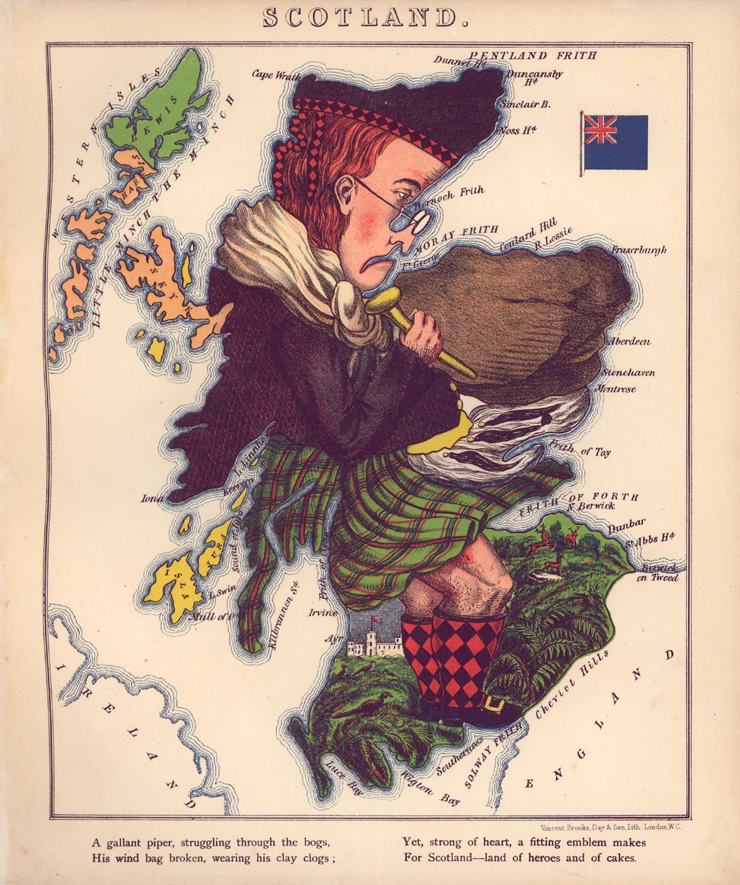 Geograficzna zabawa - czyli humorystyczne zarysy różnych krajów, ze wstępem i wierszami opisowymi LOC 84675540-7 autorstwa William Harvey