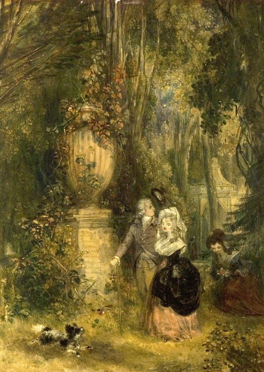 Wilderness w Weston, Buckinghamshire, z pomnikiem papieży autorstwa William Harvey