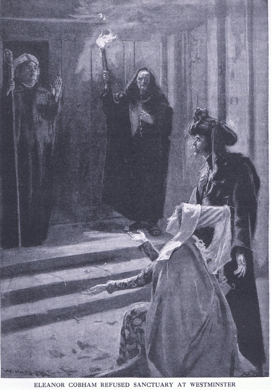 Eleanor Cobham odmówiła schronienia w Westminsterze, z Cassells History of British People wydanej przez Waverley Book Company Limited, ok. 1940 r. autorstwa William Hatherell