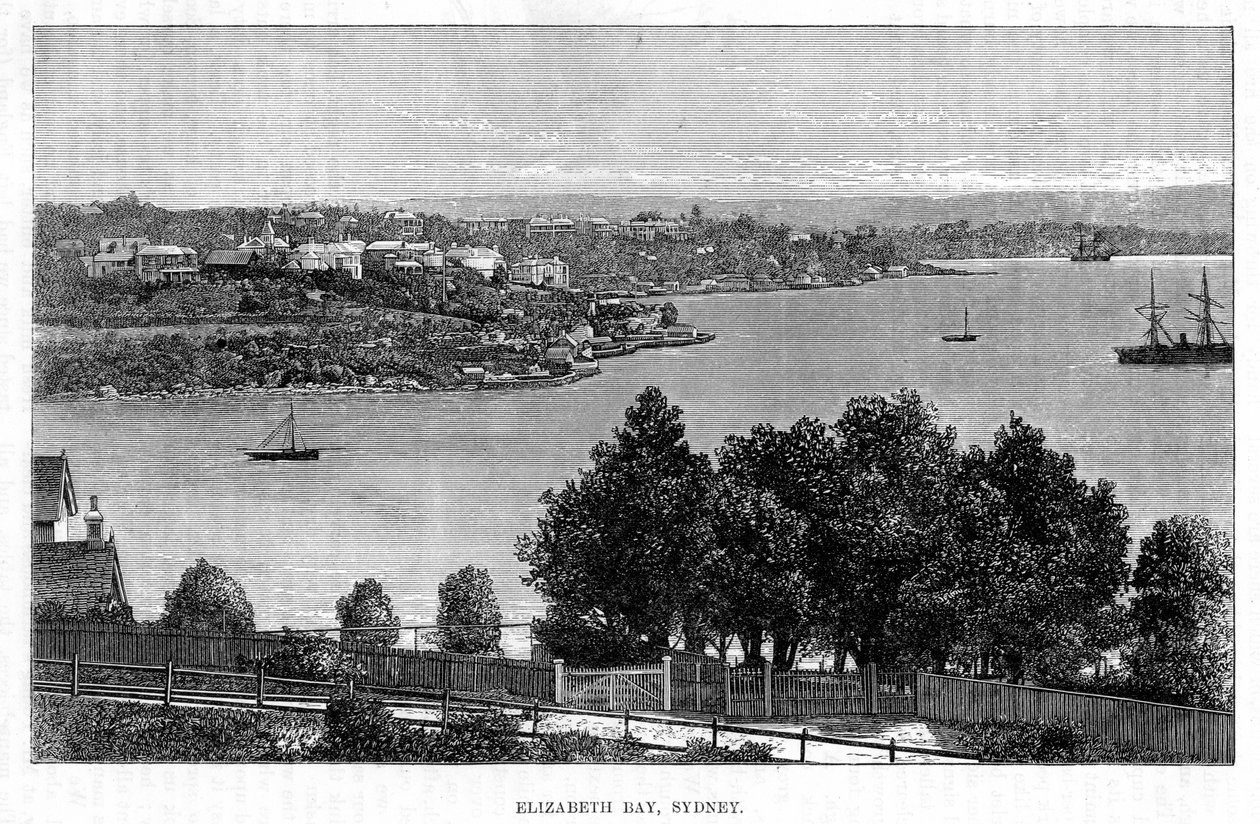 Elizabeth Bay, Sydney, XIX wiek. autorstwa William Hatherell