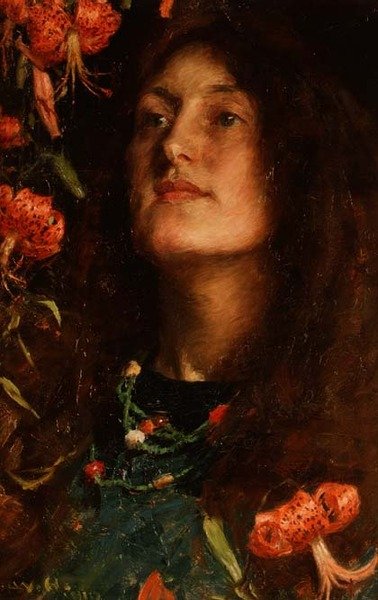Portret Emily Hatherell, żony artysty autorstwa William Hatherell