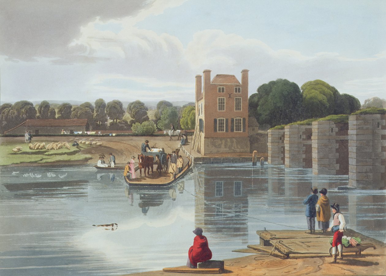 Prom Datchet, niedaleko Windsor, rytowany przez Roberta Havella Młodszego (1793-1878) opublikowany 1818 (akwatinta) autorstwa William Havell