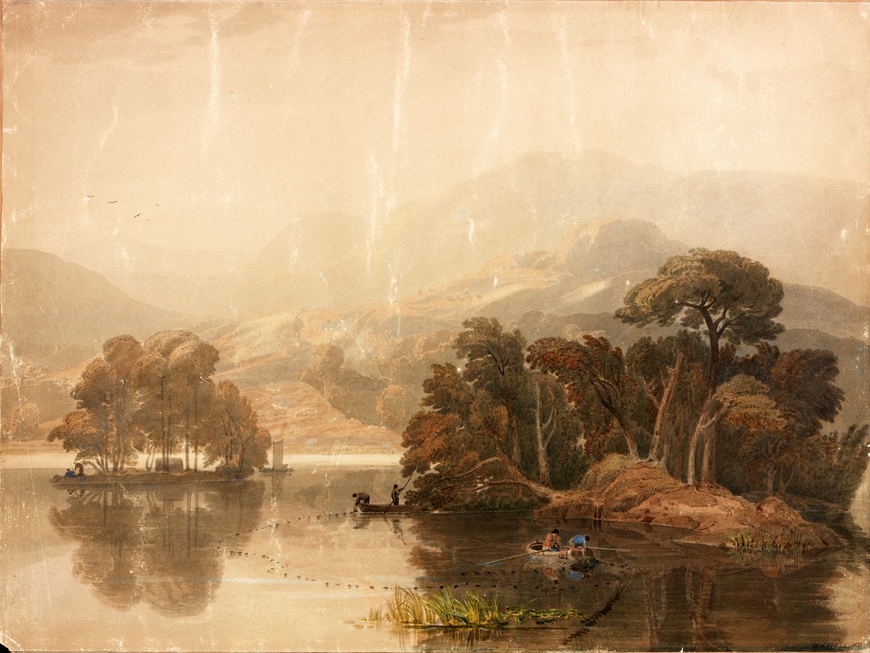 Keswick Lake (kolor nadwozia i akwarela na papierze (wklejony na karton)) autorstwa William Havell