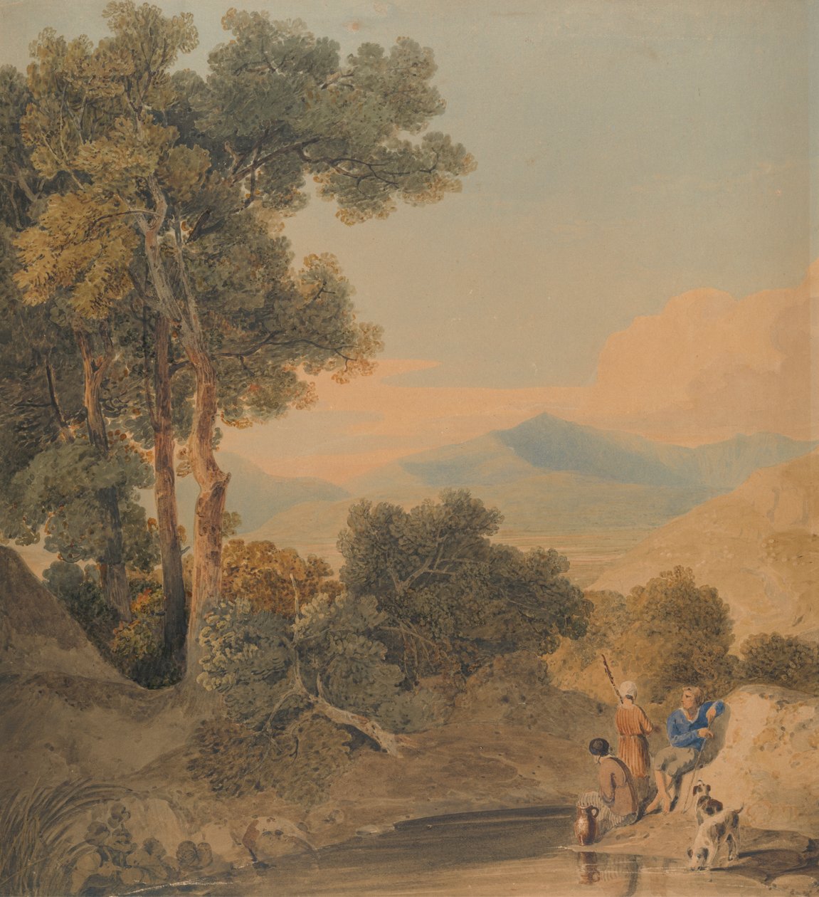 Paisagem com polimento de figuras autorstwa William Havell