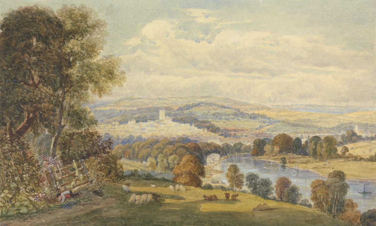 Widok Totnes, Devon autorstwa William Havell