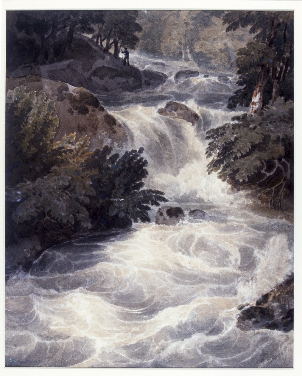 Wodospad w Ambleside, widziany przez okno, 1807 autorstwa William Havell