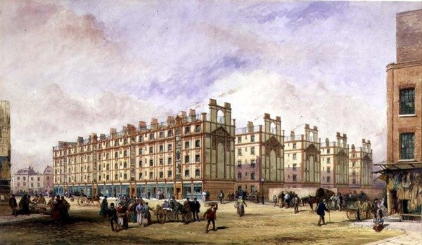 Domy rzemieślników, Halka Square, Londyn (akwarela) autorstwa William Haywood
