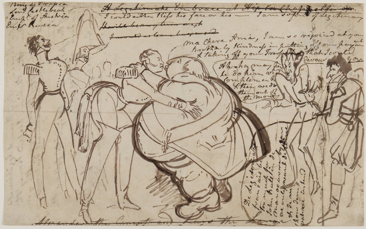 Pocałunek na Kongresie, 1818 autorstwa William Heath