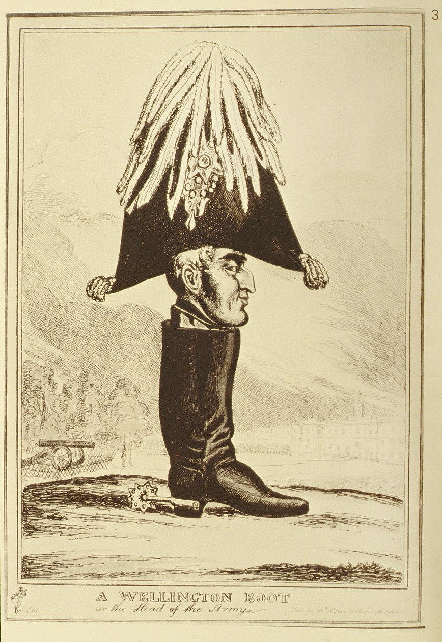 But Wellingtona, czyli szef armii, 1827 autorstwa William Heath