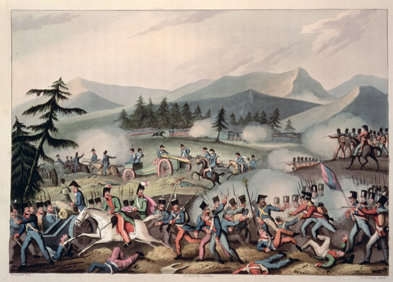 Bitwa pod Barrosą, 5 marca 1811, sztychowana przez I. Clarke