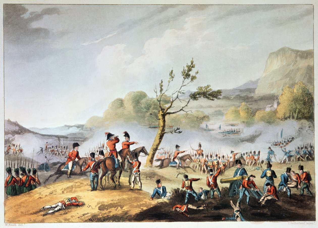 Bitwa pod Maida, 4 lipca 1806, rytowana przez Thomasa Sutherlanda (b.c.1785) (patrz także 225164) autorstwa William Heath