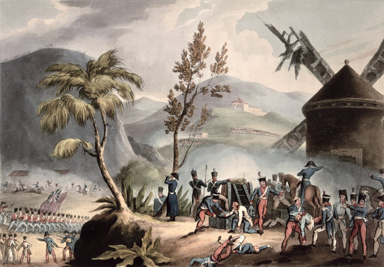 Bitwa pod Roleia, 17 sierpnia 1808, grawerowana przez Thomasa Sutherlanda (bc.1785) (akwatinta) autorstwa William Heath