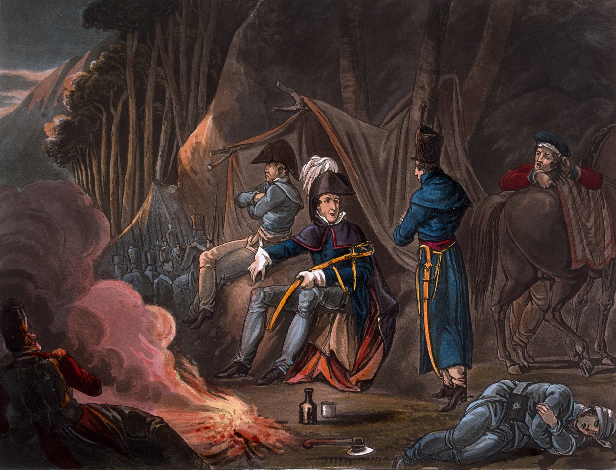 Zatrzymując się w Pirenejach w lipcu 1813 r., rycina J.C. Stadler, opublikowana przez Thomasa Tegga, 1818 autorstwa William Heath