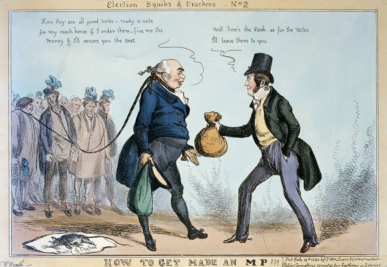 Jak otrzymać MP, 19 lipca 1830 (kolor grawerowany) autorstwa William Heath