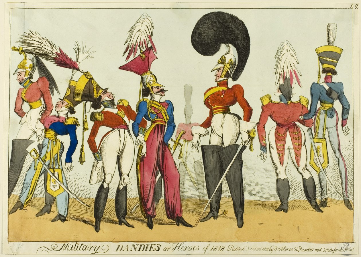 Wojskowi dandysi lub bohaterowie 1818 roku autorstwa William Heath