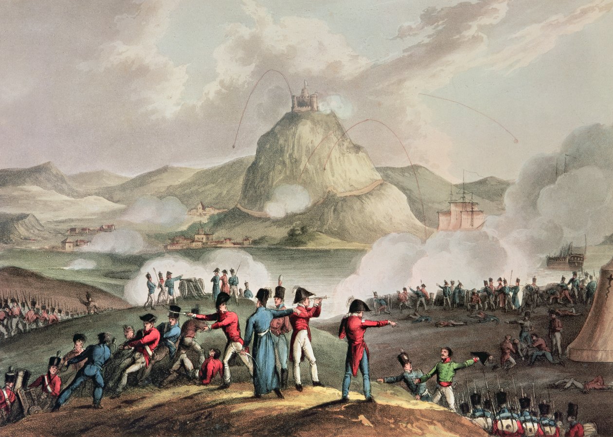 Oblężenie San Sebastian, lipiec 1813, grawerowane przez Thomasa Sutherlanda (bc.1785) autorstwa William Heath