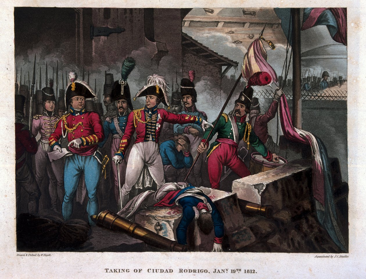 Zdobycie Ciudad Rodrigo 19 stycznia 1812, opublikowane 1818 (akwatinta) autorstwa William Heath