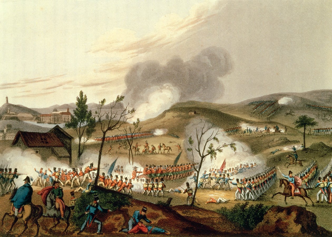 Bitwa pod Waterloo, 18 czerwca 1815 (akwatinta) autorstwa William Heath