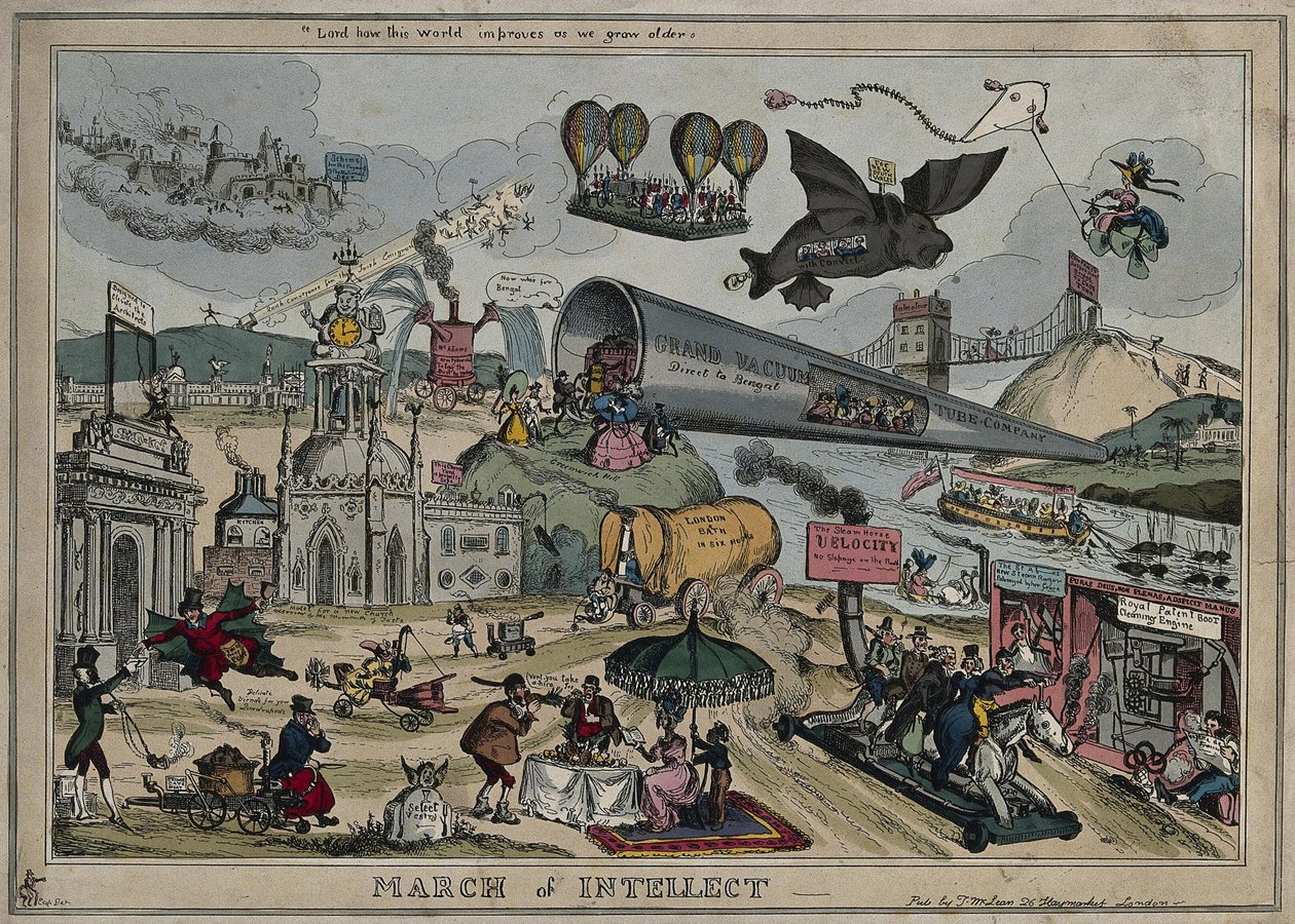 Marsz intelektu, 1829 autorstwa William Heath