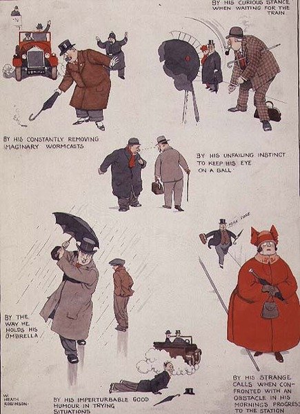 Jak rozpoznać swojego prawdziwego golfistę od zwykłego człowieka na ulicy? autorstwa William Heath Robinson