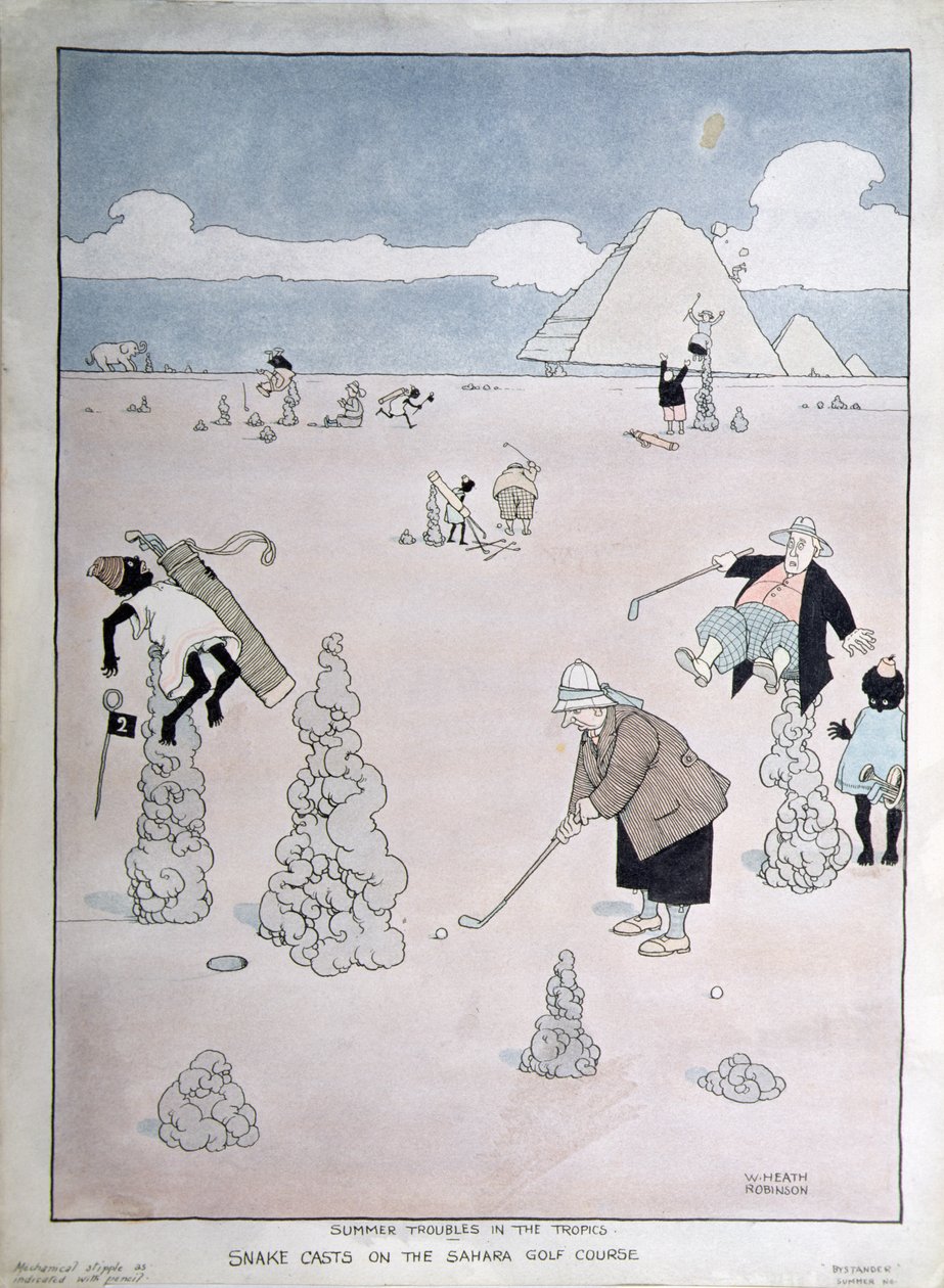 Fantastyczna architektura, Pompeje, Włochy (fresk) autorstwa William Heath Robinson
