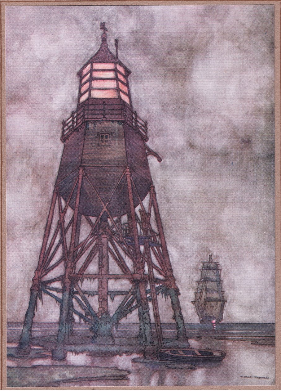 Wybrzeże mądre światła Anglii autorstwa William Heath Robinson