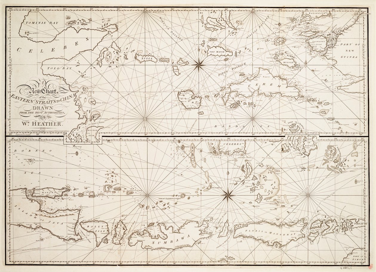 Nowa mapa Cieśniny Wschodniej do Chin autorstwa William Heather