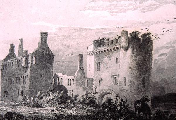 Zamek Loghort, hrabstwo Cork, Irlandia, z „Krajobrazy i starożytności Irlandii” George