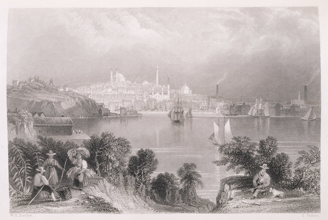 Widok Baltimore, z „Historii Stanów Zjednoczonych”, tom. II, Charles Mackay, grawerowane przez S. Fisher autorstwa William Henry Bartlett