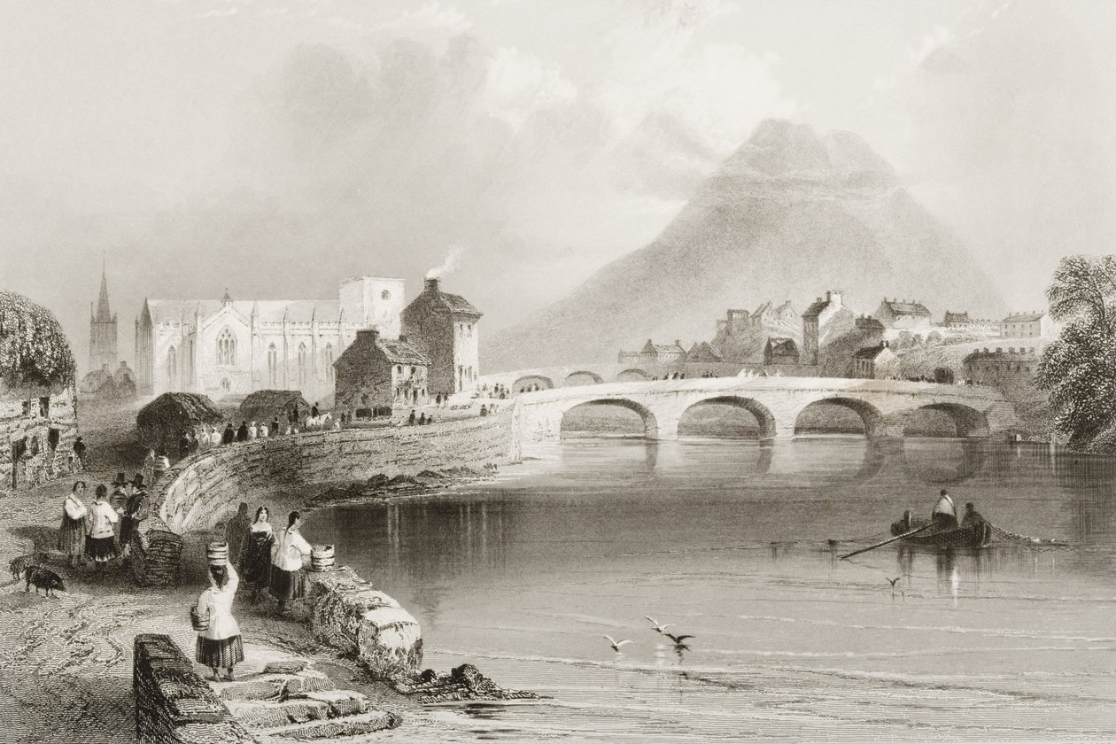 Ballina, hrabstwo Mayo, z „Scenery and Antiquities of Ireland” George