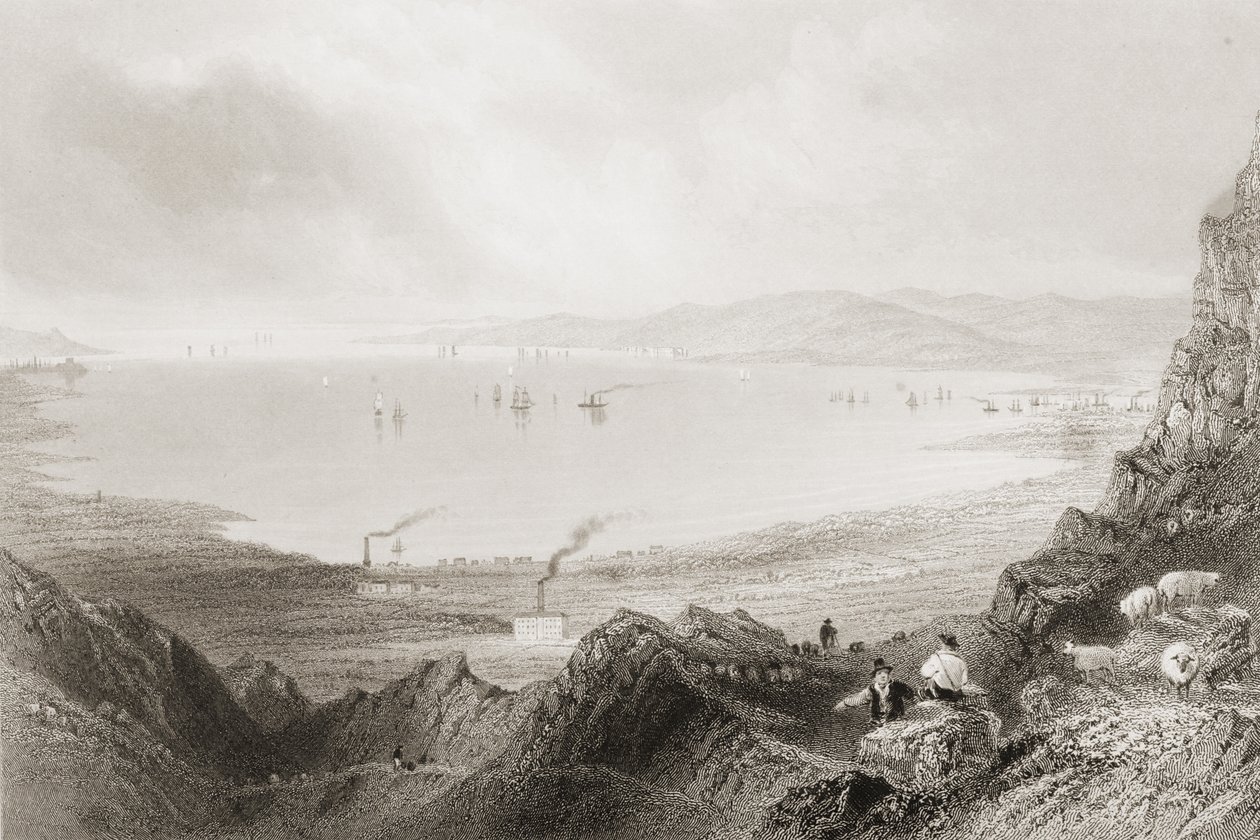 Belfast Lough, hrabstwo Antrim, z „Krajobrazy i starożytności Irlandii” George