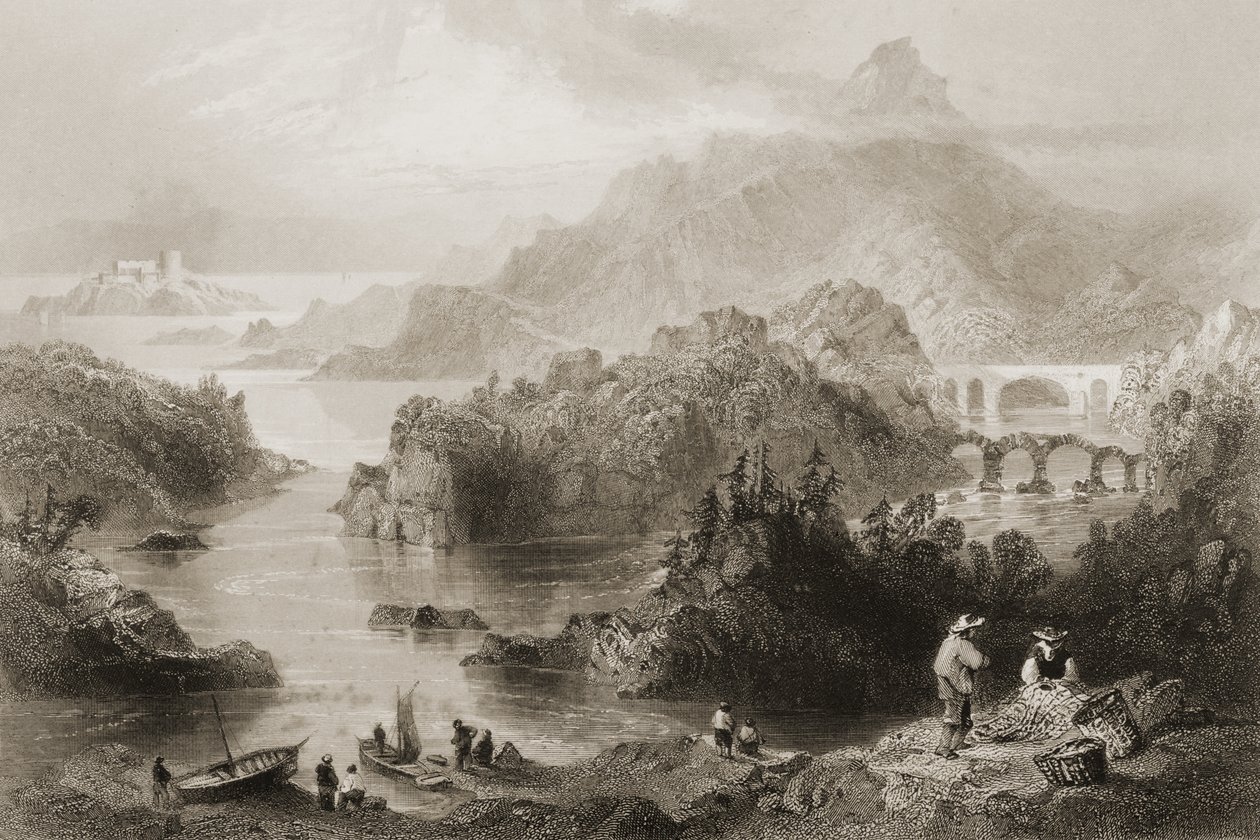 Most Cromwella, Glengarriff, hrabstwo Cork, z „Krajobrazy i starożytności Irlandii” George