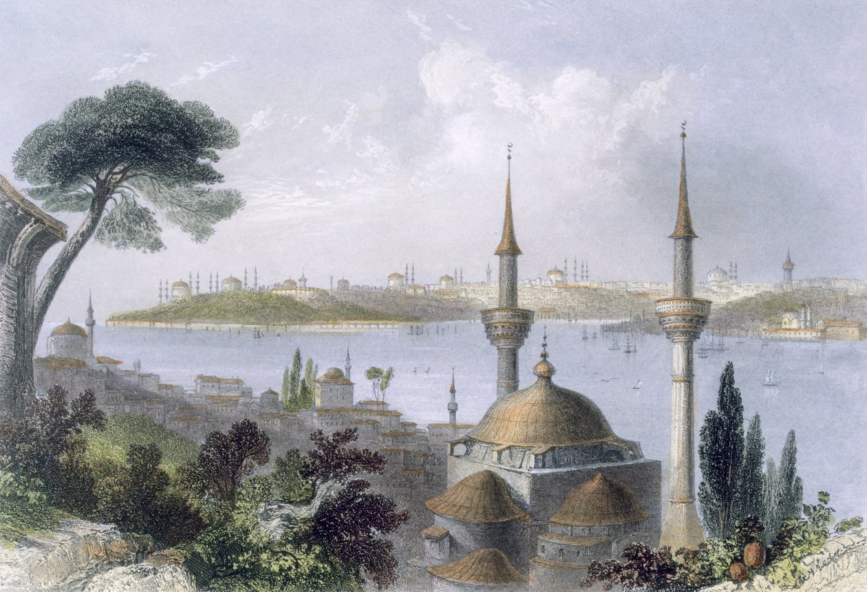 Ogólny widok Konstantynopola z Scutari, ok. 1850. autorstwa William Henry Bartlett