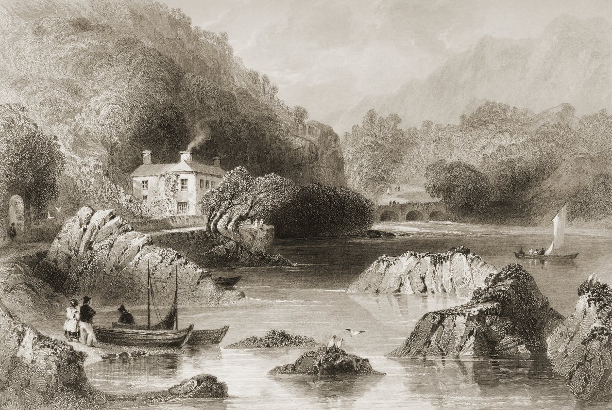 Glengarriff Inn, Glengarriff, Hrabstwo Cork, z „Krajobrazy i starożytności Irlandii” George