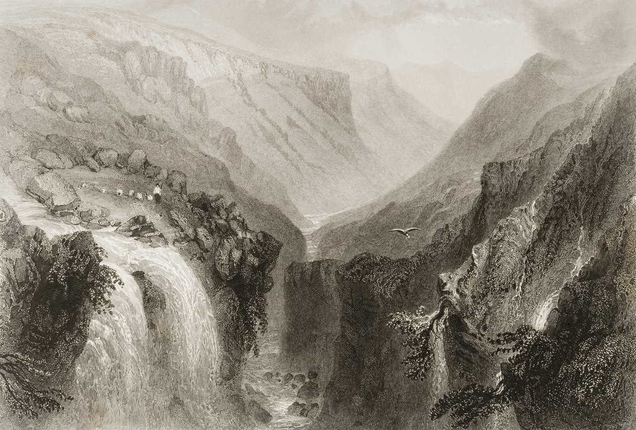 Szef Glenmalure, hrabstwo Wicklow, z „Krajobrazy i starożytności Irlandii” George