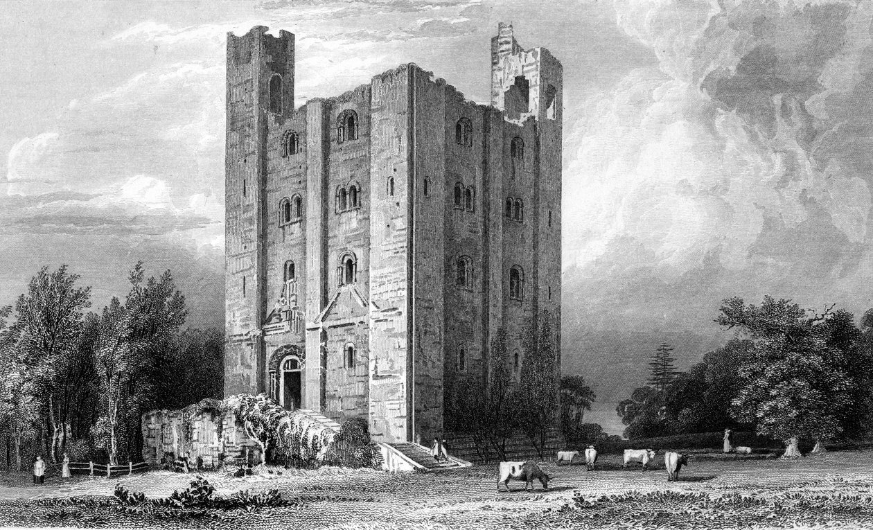 Zamek Hedingham, Essex, grawerowany przez Johna Carr Armytage, 1832 autorstwa William Henry Bartlett