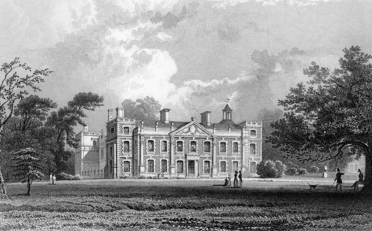 Hill Hall, niedaleko Epping, Essex, grawerowane przez Samuela Lacey, 1831 autorstwa William Henry Bartlett