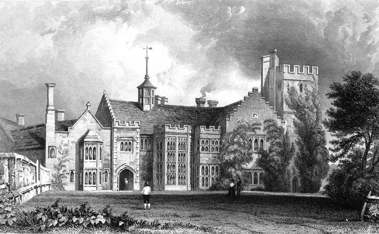 Horeham Hall, niedaleko Thaxted, Essex, grawerowane przez Johna Carr Armytage, 1831 autorstwa William Henry Bartlett