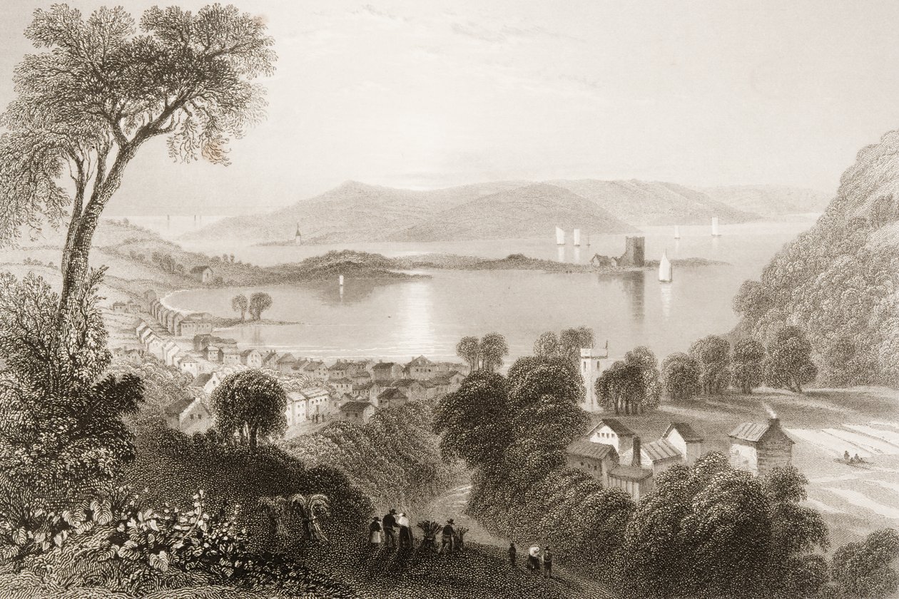 Larne, hrabstwo Antrim, Irlandia Północna, z „Scenery and Antiquities of Ireland” George