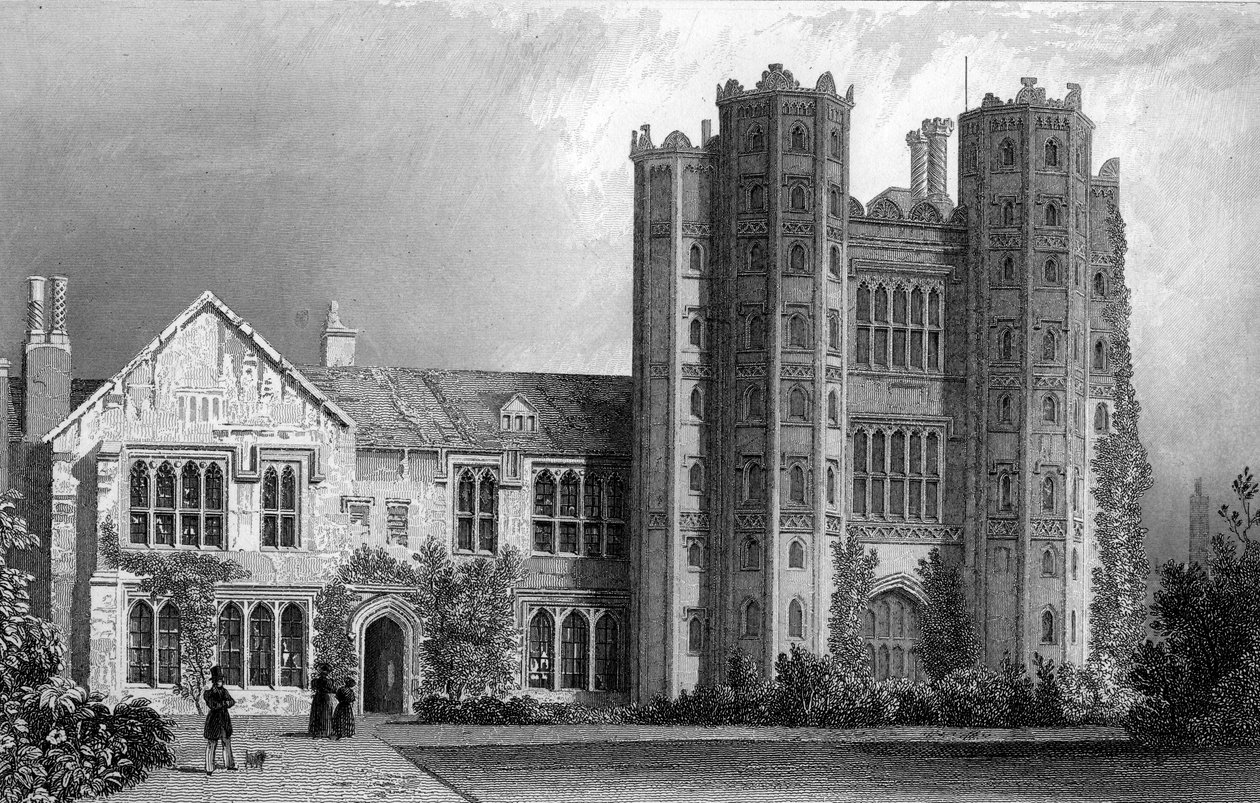 Layer Marney Tower, Eseksas, graviruotas Henry Wallis, 1832 poli autorstwa William Henry Bartlett