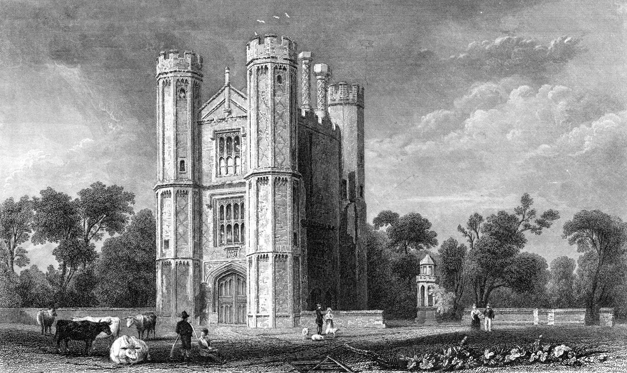 Leighs Priory, Essex, grawerowane przez E. Younga, 1832 autorstwa William Henry Bartlett