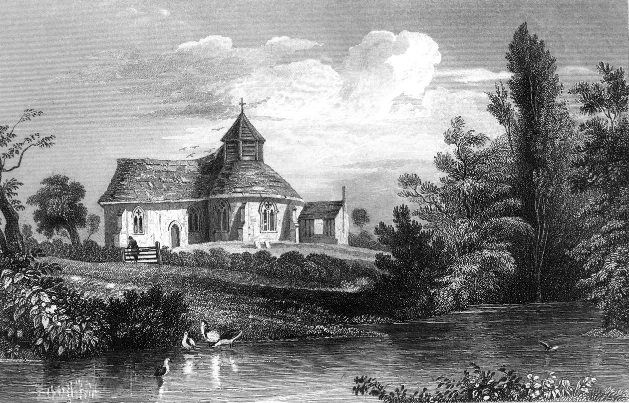 Kościół Little Maplestead, Essex, wyryty przez Henry